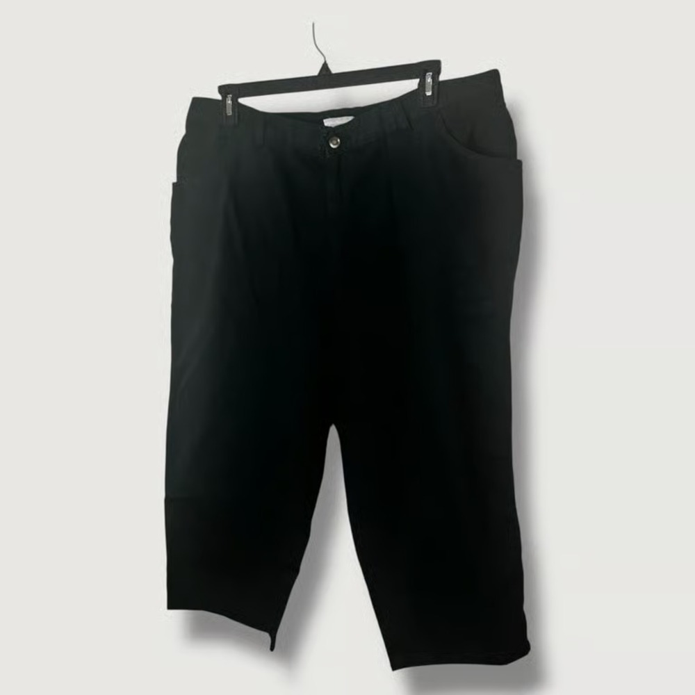 Woman Within Black Khaki Cropped Pants Size 24W